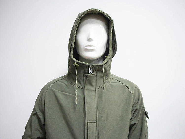 Men&prime; S Softshell Outdoor Tactical Jacket Camouflage Waterproof Combat Jacket Hidden Hoody Coat Windbreaker