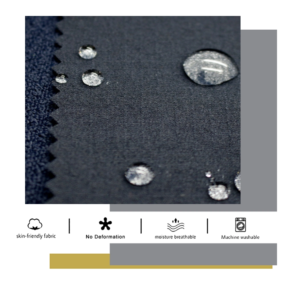 China Waterproof Nylon 4 Way Stretch Ribstop Softshell Fabric with TPU Bonded Polar Fleece Knitted Fabric Nylon Laminated Fleece Softshell Jacket Textile Fabric