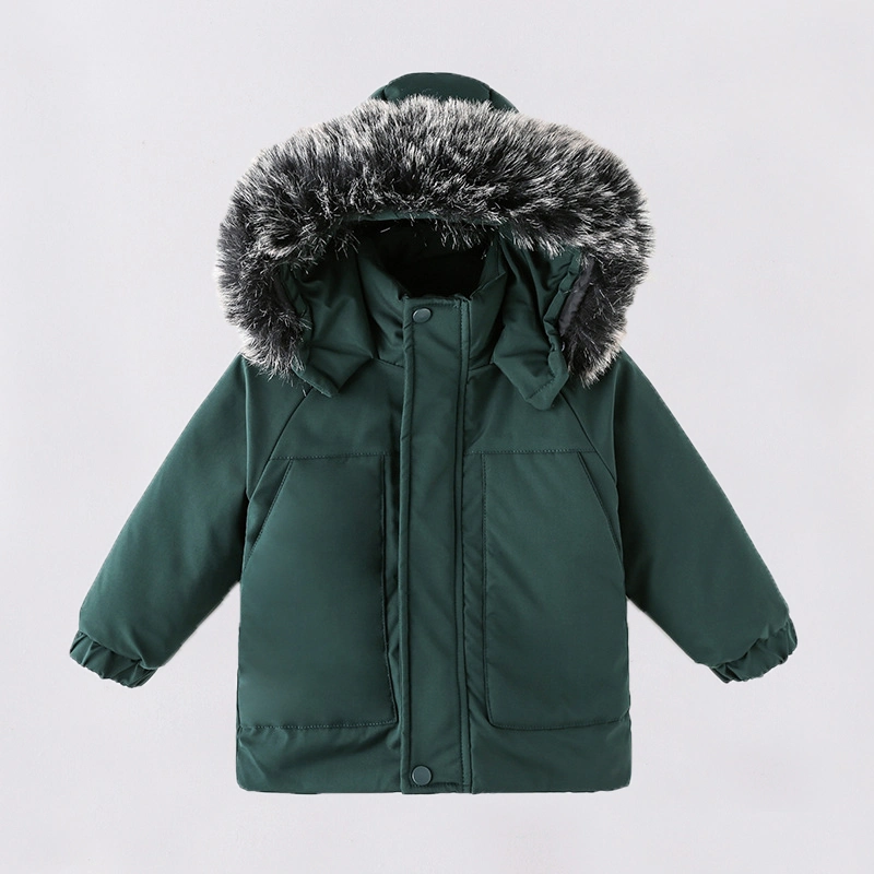 Children Jacket Winter Coat Hooded Warm Windbreaker Casual Thick Collar Baby Boy