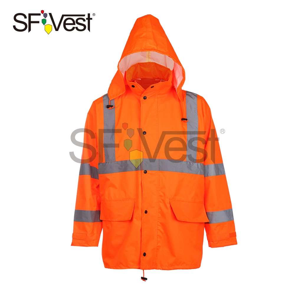 Safety Jacket Hi Viz Reflective Safety Wear Oxford Waterproof Jacket Rain Wear