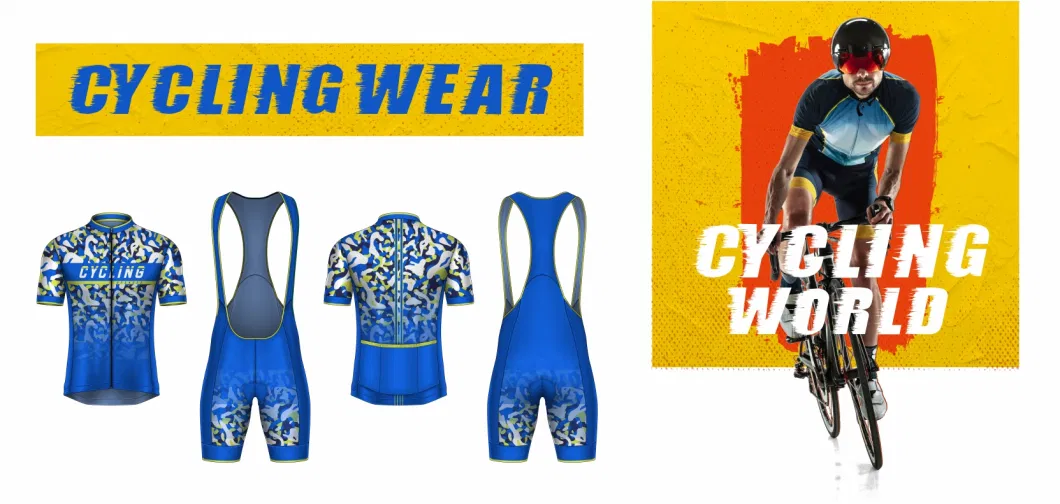 China Manufacturer Custom Sublimation Printing Ropa De Ciclismo, Bike Jersey Set with Custom Team Name and Logo Print