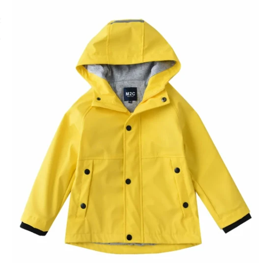 Kid PU Rain Jacket Sports Wear Children Outdoor Waterproof Jacket Raincoat Rainwear