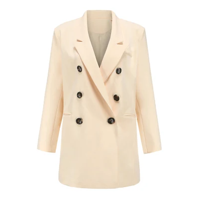 Stylish Women Color Casual Blazer Double