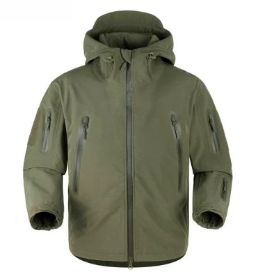 Wind Resistant Hooded Soft Shell Jacket for Sale