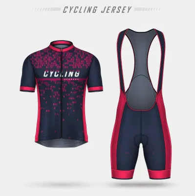 China Manufacturer Custom Sublimation Printing Ropa De Ciclismo, Bike Jersey Set with Custom Team Name and Logo Print